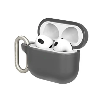 Afbeelding van RHINOSHIELD Hoes met karabijnhaak compatibel Apple [AirPods 3] Bescherming van militaire kwaliteit tegen schokken, krasbestendig, draadloos opladen [Klassiek zwart, standaard set]