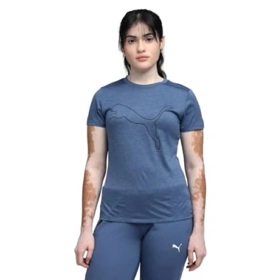 Afbeelding van PUMA W Tad Essential Heather Logo Tee Uniseks T shirts (1 stuk)