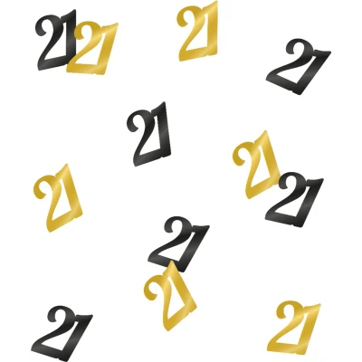 Afbeelding van Confetti Tafeldecoratie 21 jaar Classy per zakje van 14 gram