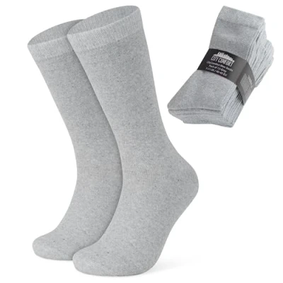 Afbeelding van herensokken, halfhoog, 12 paar zwarte comfortabel, ademend, katoenmix, eenheidsmaat voor heren, jongeren, 40 45, grijs.