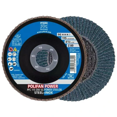 Afbeelding van PFERD 67788116 PFC 115 Z 80 SG POWER STEELOX Lamellenschijf Diameter mm Boordiameter 22.23 RVS, Staal 10 stuk(s)