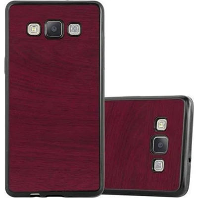 Afbeelding van Cadorabo Hoesje geschikt voor Samsung Galaxy A5 2015 in WOODEN ROOD Beschermhoes gemaakt van flexibel TPU silicone Case Cover