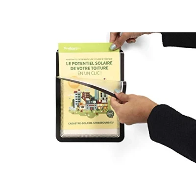 Afbeelding van Tarifold Fr 194977 Magneetlijst, zelfklevend, herbruikbaar, met lijst voor documenten, A5, zwart, 2 stuks