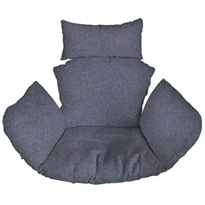 Afbeelding van Ferocity Hangstoelkussen, kussen, kussen voor polyrotan hangschommel, hangmand, schommelmand, rugkussen in de kleur linnen, blauw [114]