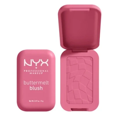 Image de NYX Professional Makeup blush en poudre, pour un look frais et coloré, enrichi beurre de mangue, d&#039;amande karité, dégradé, papillon, teinte : for the Butta, 5 g