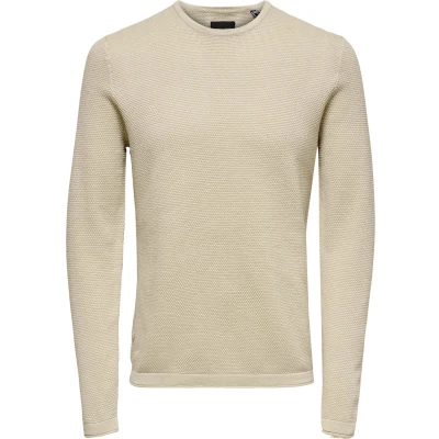 Afbeelding van Only &amp; Sons Onspanter CREW Trui, Heren, Maat: XXL, Beige