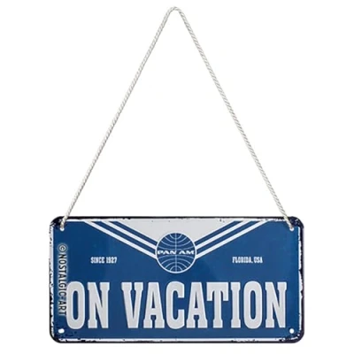 Afbeelding van Hangend Pan Am On Vacation Metalen Bord 10 x 20 cm