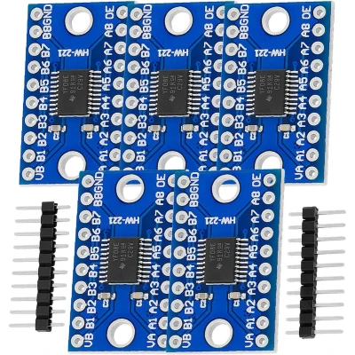Afbeelding van AZDelivery 5 x TXS0108E Logic Level Converter 8 kanaal compatibel met Arduino en Raspberry Pi Inclusief E Book!