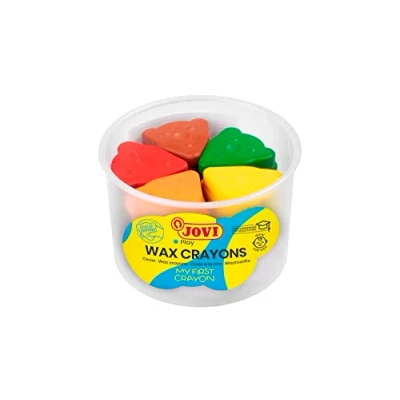 Afbeelding van Jovi Ergonomische kinderwas My First Potlood Set van 30 wassen in 10 verschillende kleuren voor creatief leren, berenvorm, zeer robuust (943)