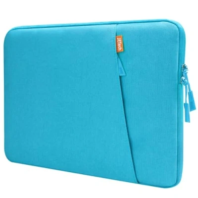 Afbeelding van JETech Laptophoes voor 13,3 Inch MacBook Air/Pro, 14 Pro 2021 M1, 13 13,6 Notebook, Waterdichte Schokbestendige Tas met Zak (Blauw)