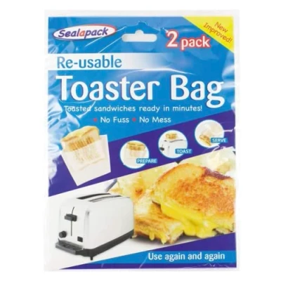 Afbeelding van Sealapack 6 stuks herbruikbare broodroosterzakken, meer dan 600 toepassingen, toastzakken, sandwichzakken, toastzakken