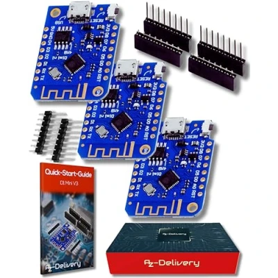 Afbeelding van AZDelivery 3 x D1 Mini V3 compatibel met Arduino inclusief E Book!
