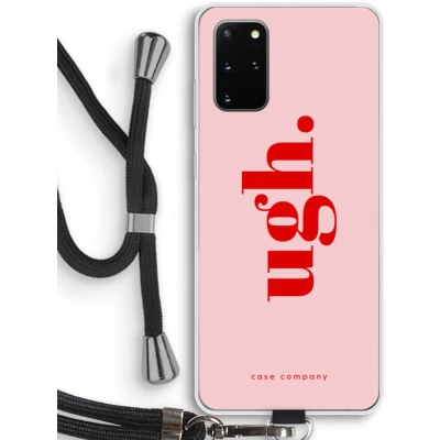 Afbeelding van Case Company® hoesje met Koord geschikt voor Samsung Galaxy S20 Plus Ugh Telefoonhoesje Zwart Bescherming aan alle Kanten en Over de Schermrand