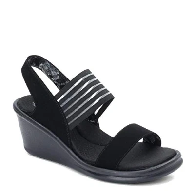 Afbeelding van Skechers Rumblers Sci fi Slingback sandalen voor dames, zwart.