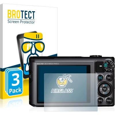 Afbeelding van BROTECT Screenprotector voor Canon PowerShot SX720 HS Folie Beschermfolie Beschermglas transparant (3 Stuks)