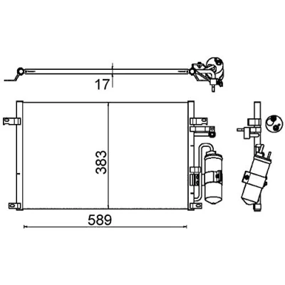 Afbeelding van Condensor, airconditioning MAHLE AC 644 000S