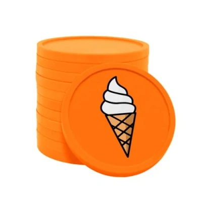 Afbeelding van CombiCraft softijs consumptiemunt Ø29mm oranje 100 stuks