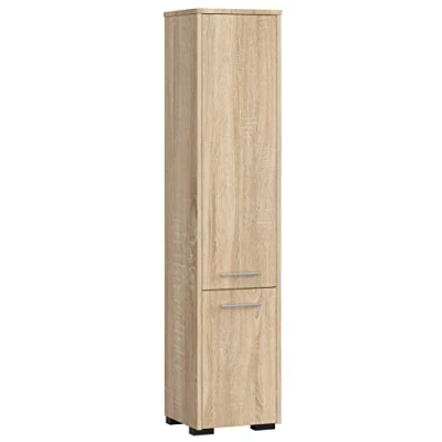 Afbeelding van AKORD Hoge badkamerkast, badkamercommode, fijn 2D, 2 deuren (boven en onder), 30 x 140 cm, gewicht 25 kg, ook geschikt als hangkast voor wandmontage