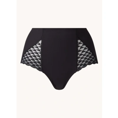 Afbeelding van Simone Pérèle dames High waisted naadloze slip met kant in de kleur Zwart, maat: 38