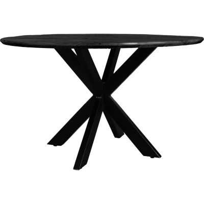 Afbeelding van Home67 Eettafel Icon ø130 cm Zwart Mangohout