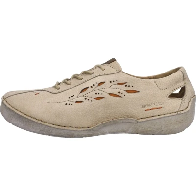 Afbeelding van Josef Seibel Sportieve veterschoenen, Dames, Maat: 36, Beige Leer