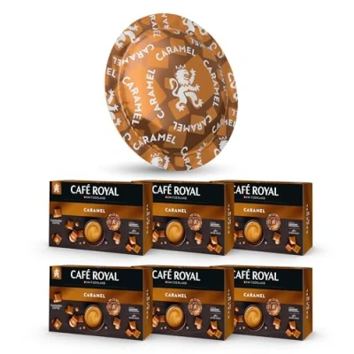 Afbeelding van Koffiecapsules, Royal Caramel smaak, 300 stuks, compatibel met Nespresso® koffiemachines* Professional Verpakking: 6 x 50 pads