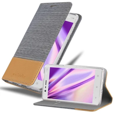Afbeelding van Cadorabo Hoesje geschikt voor Nokia 3 2017 in LICHTGRIJS BRUIN Beschermhoes met magnetische sluiting, standfunctie en kaartvakje Book Case Cover Etui