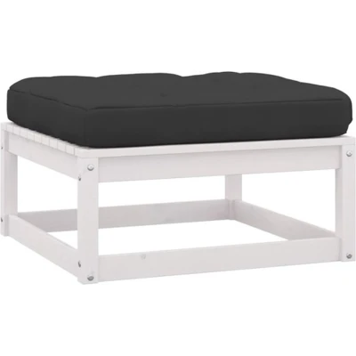 Afbeelding van 2 Delige Loungeset Met Kussens Massief Grenenhout Grijs 1 / Wit Voetensteun