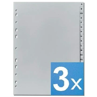 Afbeelding van 5 Star Set van 3 lettertabbladen A Z DIN A4 grijs