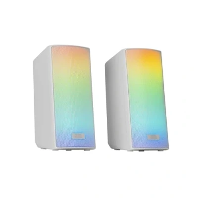 Afbeelding van MARSGAMING MSRGB2, Bluetooth 5.3 luidspreker, 15 W, DSP geluidsprocessor, dynamische RGB verlichting, volledig mesh aan de voorkant, compacte luidsprekers met besturingsbox, 3,5 mm jackstekker en