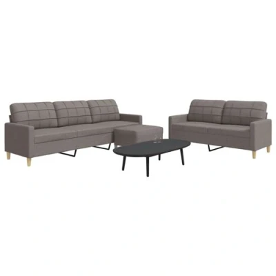 Image de vidaXL Ensemble de canapés 3 pcs avec repose pied taupe tissu3278334