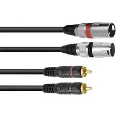 Afbeelding van Omnitronic Adaptercable 2xXLR(M)/2xRCA 3m bk