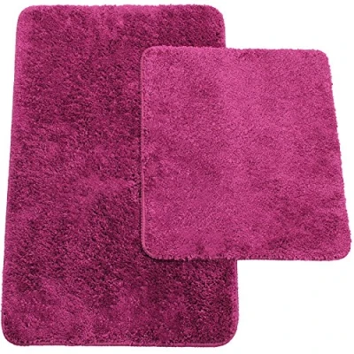 Afbeelding van Brandsseller Badmatten set van 2 bestaan uit badmatten: ca. 50/80cm en wc mat 45/50cm kleur: lila