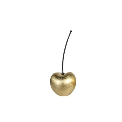 Afbeelding van Sculptuur Beeld &quot;Celebration&quot; Kers Goud Decoratief Figuur Fruit Diameter 17 cm H 42