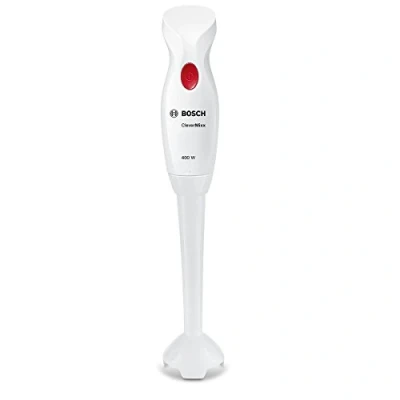 Afbeelding van Bosch msm14000 clevermixx staafmixer, 400 W, vier messen, vierkante bladen, voet, wit/donkerrood