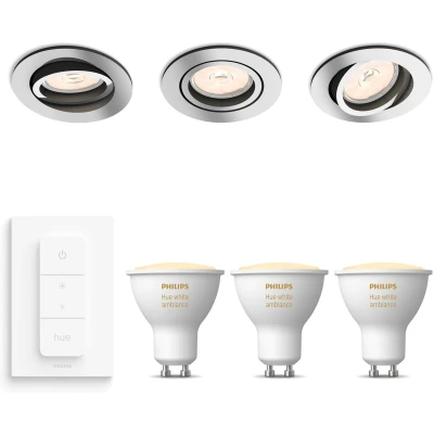 Afbeelding van Philips Donegal Inbouwspots met White Ambiance &amp; Dimmer Chroom