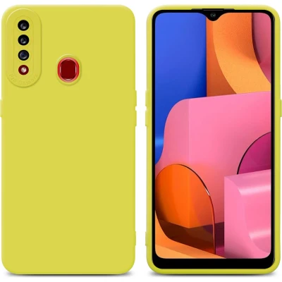 Afbeelding van Cadorabo Hoesje geschikt voor Samsung Galaxy A20s in Fluid GEEL Beschermhoes gemaakt van flexibel TPU silicone Cover Case