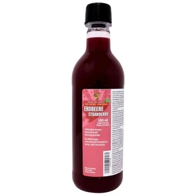 Afbeelding van Zero Aardbeiendranksiroop, 500 ml voor 12,5 liter, aardbeienlimonadeconcentraat, zonder conserveringsmiddelen, koolhydraatarm, suikervrij, alle bruismachines, conserveringsmiddelen