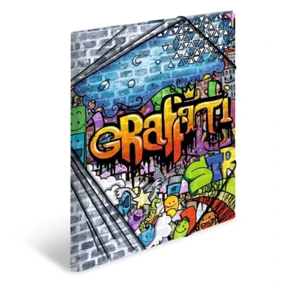 Image de HERMA Lot de 3 chemises à élastiques A3 graffiti, pour enfants, en plastique, avec motif artistique, élastique, rabats intérieurs et impression intérieure, garçons filles
