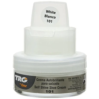 Afbeelding van TRG schoencrème met bijenwas wit bijhorende spons 50 ml