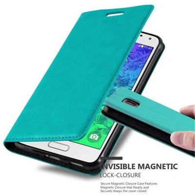 Afbeelding van Cadorabo Hoesje geschikt voor Samsung Galaxy ALPHA in BENZINE TURKOOIS Beschermhoes met magnetische sluiting, standfunctie en kaartvakje Book Case Cover Etui