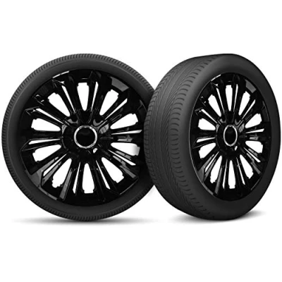 Afbeelding van Moltico wieldoppen Set van 4 universele Geschikt voor alle stalen velgen Velgafdekkingen Verstelbare veiligheidsring Zwart 15 inch