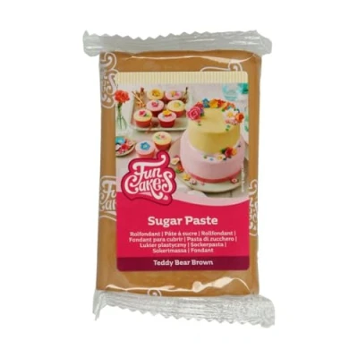Image de FunCakes Pâte à Sucre Teddy Bear Brown: Facile utiliser, lisse, flexible, doux et pliable, parfait pour la décoration de gâteaux, Halal, casher sans gluten. 250 g