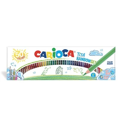 Afbeelding van Carioca TITA Rainbow kleurpotloden, 50 stuks, zeshoekige harspotloden, potloden voor kinderen en volwassenen, ideaal tekenen kleuren, zacht schrijven, verschillende kleuren