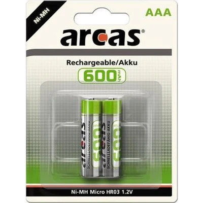 Afbeelding van ARCAS Rechargeable NimH AAA/HR03 600mAh blister 2