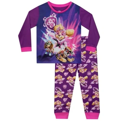 Afbeelding van Pyjama Paw Patrol Meisje Marshall, Skye Meisjes Super Film Kinderen, Paars.