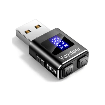 Image de VAYDEER Actionneur de souris USB avec minuterie LED Déménageur indétectable arrêt automatique Deux modes mouvement, furtif silencieux, Plug &amp; Play pour Windows/Mac/Linux