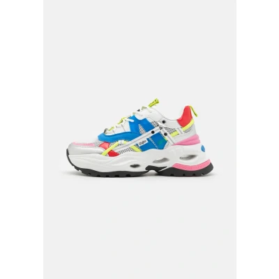 Afbeelding van Buffalo Triplet Hollow Sneakers laag, Dames, Maat: 41, White/blue/pink Imitatieleer/ textiel