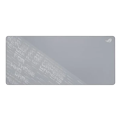 Afbeelding van ASUS ROG Scabbard II Arctic Gray XXL Tapis de souris Gaming, résistant à l&#039;eau, l&#039;huile et la poussière, bords antidérapants durables, base en caoutchouc antidérapante, 400 x 900 3 mm, gris