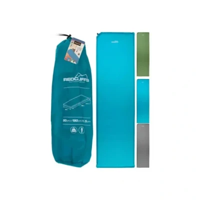 Afbeelding van Redcliffs Zelf opblazend matras 180 x 50 cm Blauw Camping met geïntegreerde pomp